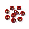 Flower Printed Opaque Acrylic Rondelle Beads SACR-S305-27-H03-1
