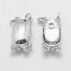 Anti-Tarnish Rhodium Plated 925 Sterling Silver Box Clasps STER-E056-075P-3