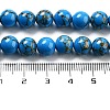 Synthetic Gold Line Turquoise Beads Strands G-H026-01E-02-4