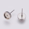 Non-Tarnish 201 Stainless Steel Stud Earring Settings LS-STAS-I088-F-03P-2