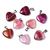 Natural Banded Agate/Striped Agate Pendants X-G-T122-24A-1