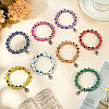 6Pcs 6 Colors Evil Eye Resin Beaded Stretch Bracelets Set with Hamsa Hand Charms BJEW-AN0001-66-7