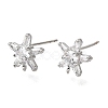 Brass Pave Cubic Zirconia Stud Earring Findings CU-CBAE189-04P-1