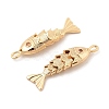 Brass Micro Pave Clear Cubic Zirconia Pendants KK-C080-02B-G-2
