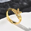 Brass Micro Pave Cubic Zirconia Finger Rings RJEW-H258-13G-1