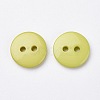 2-Hole Flat Round Resin Sewing Buttons for Costume Design BUTT-E119-18L-15-2