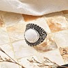 Natural Howlite Adjustable Rings RJEW-I108-03AS-10-2