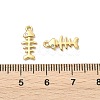 SHEGRACE Brass Micro Pave Cubic Zirconia Fishbone Charms XGR0163G-109G-3