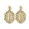 Rack Plating Brass Cubic Zirconia Pendants KK-M272-04G-1