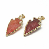 Natural Red Agate Pendants G-Q490-A03-2