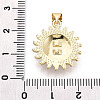 Brass Micro Pave Clear Cubic Zirconia Pendants KK-T080-05B-3