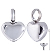 2Pcs Heart Stainless Steel Urn Ashes Pendants STAS-CN0001-72-1