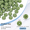 100Pcs Polymer Clay Pave Rhinestone Beads RB-OC0001-09-2