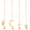 Moon Sun Brass Pendant Decoration HJEW-OC00021-1