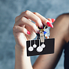 Handmade Mushroom Lampwork & Wood Beaded Credit Card Clip Puller AJEW-PH01529-6