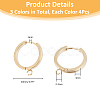 12Pcs 3 Colors 201 Stainless Steel Huggie Hoop Earrings Findings FIND-DC0005-89-2