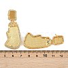 Brass Micro Pave Clear Cubic Zirconia Stud Earrings Findings KK-Z122-14G-3