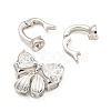 925 Sterling Silver Micro Pave Clear Cubic Zirconia Fold Over Clasps STER-U001-18P-2