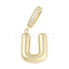 Brass Micro Pave Clear Cubic Zirconia Pendants KK-M289-01U-G-1