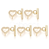 5Pcs Brass Micro Pave Clear Cubic Zirconia Toggle Clasps KK-CJ0002-03B-1