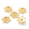 Rack Plating Alloy Flower Bead Caps X-KK-J277-10G-1