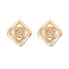 Brass Micro Pave Clear Cubic Zirconia Stud Earring Findings KK-S364-138-1