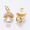 Brass Micro Pave Cubic Zirconia Charms RB-I077-25G-RS-2