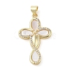 Brass Micro Pave Clear Cubic Zirconia Pendants KK-Q813-16B-G-1