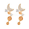 Brass Micro Pave Clear Cubic Zirconia Stud Earring Findings KK-S364-060-1