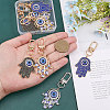 8Pcs 4 Style Alloy Enamel Turkish Evil Eye Pendant Decoration KEYC-GL0001-07-3