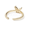 Butterfly Clear Cubic Zirconia Cuff Ring RJEW-M146-12G-3