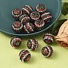Christmas Theme Resin Rhinestone Round Beads RESI-S313-18x20-09-4