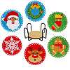 DIY Christmas Theme Diamond Painting Coaster Kits XMAS-PW0001-160B-1