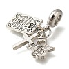 Rack Plating Alloy Crystal Rhinestone European Dangle Charms PALLOY-A009-04P-2