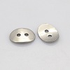 Tarnish Resistant 2-Hole Oval 304 Stainless Steel Buttons STAS-N026-01-1