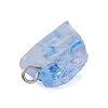 Electroplated Natural Quartz Beads Pendants PALLOY-JF02458-02-4