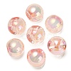 UV Plating Rainbow Iridescent Acrylic Beads OACR-G012-06B-1