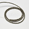 Natural Pyrite Round Beads Strands G-F197-10-3mm-2