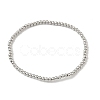 Brass Round Beaded Stretch Bracelets for Men Women BJEW-B148-05A-P-4