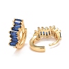 Cubic Zirconia Rectangle Hoop Earrings EJEW-A069-16G-D-2