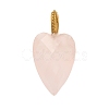 Natural Rose Quartz Pendants G-C290-01G-1