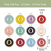 120Pcs 12 Colors Golden Plated Alloy Charms ENAM-SZ0001-64O-4