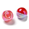 UV Plating Rainbow Iridescent Opaque Acrylic Beads MACR-D081-05-3