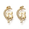 Brass Micro Pave Clear Cubic Zirconia Pendants LS-ZIRC-C020-04G-1