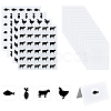 8 Sheets 4 Styles PVC Waterproof Self-Adhesive Sticker STIC-OC0001-13D-1
