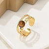 Natural Tiger Eye Finger Rings RJEW-K290-07G-1