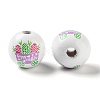 Easter Theme Printed Wood European Beads WOOD-M010-02D-2