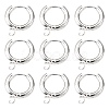201 Stainless Steel Huggie Hoop Earring Findings STAS-P283-01C-S-2