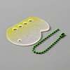 Gradient Glitter Plastic Loose Leaf DIY Disc Keychain ZXFQ-WH0001-05-2