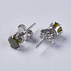Cubic Zirconia Stud Earrings EJEW-I209-09-5mm-3
